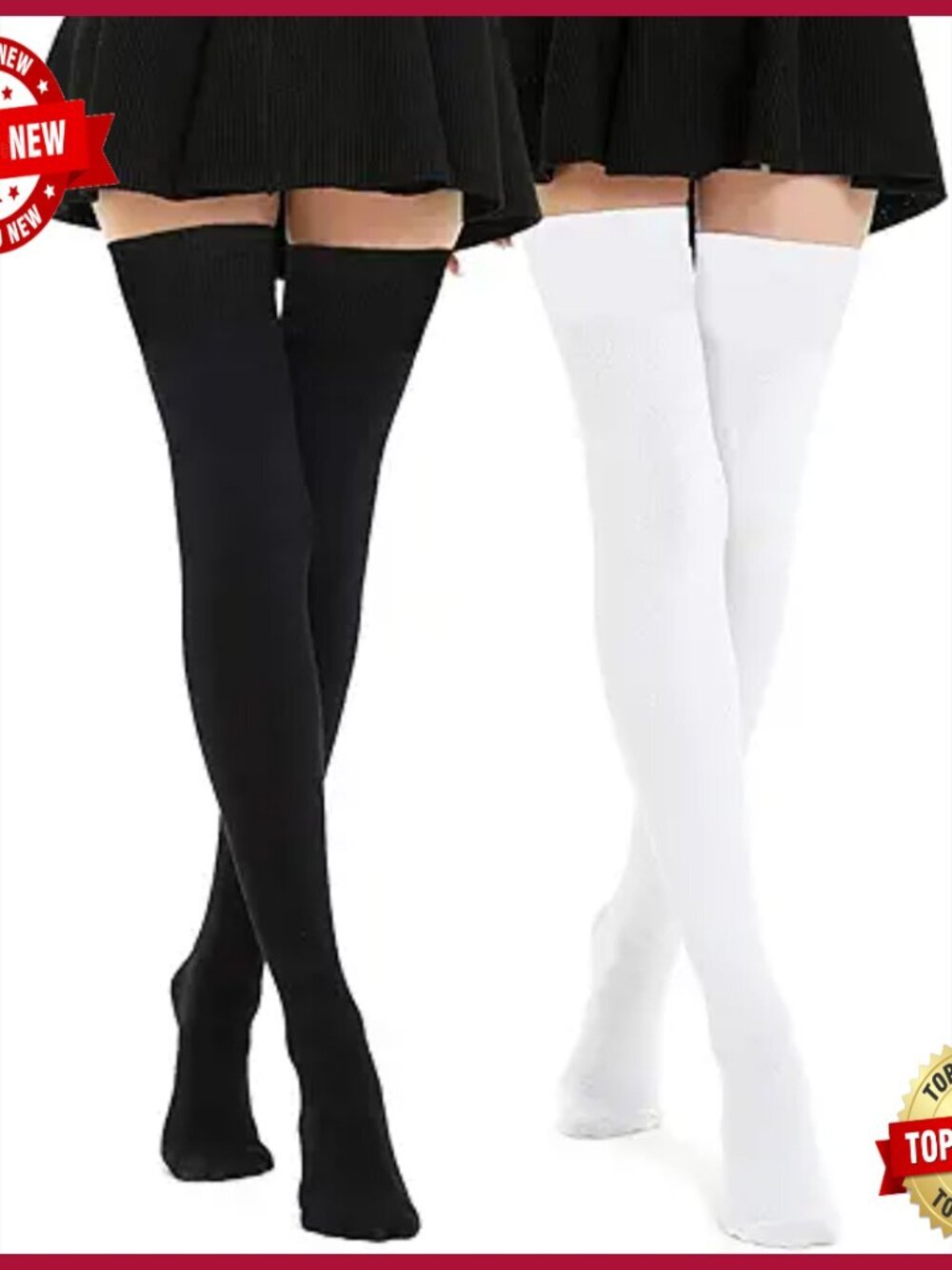 Extra Long Cotton Stripe Thigh High Socks Over Knee Stockings